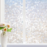 Rabbitgoo window privacy film with rainbow pebble pattern lets light through while blurring views.