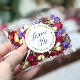 RainbowPana 50-pack petals display, ready for festive wedding confetti.