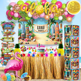 RainMeadow luau balloons 65 pieces brighten indoor or outdoor parties with bold tropical colors.