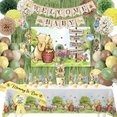 RainMeadow Winnie backdrop with heart design for memorable Pooh baby shower photos