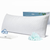 Rainmr shredded memory foam full body pillow supports side sleepers with aligned spine.
