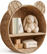 Rattanzenith bear nursery wall basket for playful storage and display.