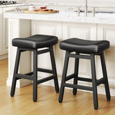 Raynesys counter-height barstools set 2 with a durable all-black finish