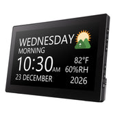 Raynic digital clock with 10.1-inch display for easy time and date reading