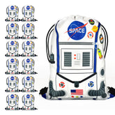Ready Confetti outer space drawstring bags with durable construction for space party favors.
