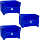 ReadySpace stackable recycling bin blue 12.5 gallon ideal for space-saving sorting
