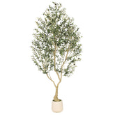 REALEAD 8ft olive tree with exquisite planter, an elegant entryway focal point.