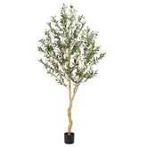 REALEAD faux olive tree 6ft with full canopy of lifelike leaves for elegant living spaces.