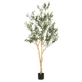 REALEAD 7ft faux olive tree full view enhances elegant indoor decor
