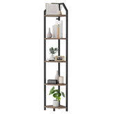 Realgulf 5-tier corner shelf assembly showing compact corner fit and sturdy build.