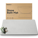 Realion stone bath mat drying quickly to keep feet dry and fresh.