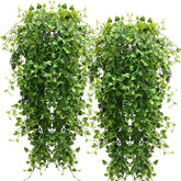 RECUTMS artificial hanging plants pack shows four 33-inch vines for versatile decor.
