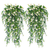 RECUTMS daisy hanging flowers close-up show lifelike petals and dense leaves for outdoor dΓ©cor.