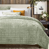 RECYCO Luxury Velvet Quilt King on bed shows rich sheen and plush comfort