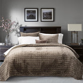 RECYCO luxury velvet quilt set king shows soft sheen for a cozy bed
