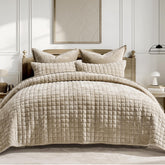 RECYCO Luxury Velvet Quilt Set King with ultra-soft velvet and rich sheen for cozy nights