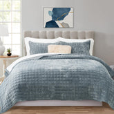RECYCO velvet quilt set king channel stitch close-up showing rich texture