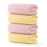 RedKiss pink microfiber bath towels set shown for plush, absorbent bath experience
