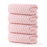 REDKISS pink microfiber bath towels 4-pack with vibrant color and quick-dry performance.
