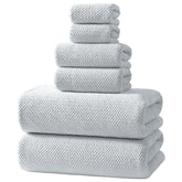 REDKISS premium towel set light grey packshot shows plush softness and hotel-grade appeal