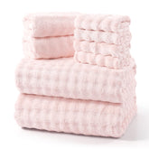 REDKISS Soft Bath Towel Set plush velvety texture for spa-like comfort after showers.