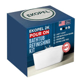 Refinished Bath Solutions Ekopel 2K pour-on tub application for easy DIY refinishing.