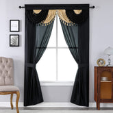 Regal Home Collections Amore waterfall valance attached for an elegant window framing