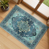 RELEANY area rug teal-green 2x3 offers a soft underfoot feel for busy entryways.