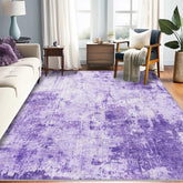 RELEANY washable area rug 5x7 front view with soft texture and color blend