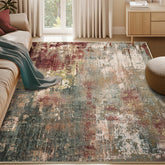 RELEANY washable area rug 5x7 with tides abstract pattern, easy to clean.
