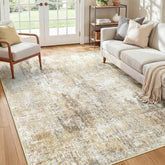 RELEANY washable area rug 5x7 with abstract print enhances modern living spaces.