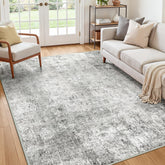 RELEANY washable area rug 5' x 7' with non-slip backing keeps living spaces secure.