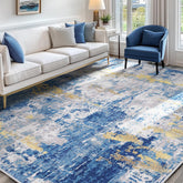 RELEANY washable area rug top view shows soft texture and 8x10 size.