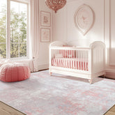 RELEANY washable area rug with abstract pattern adds contemporary style to living rooms