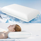 Releep pillow front view highlighting cooling memory foam for a comfortable night.