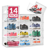 Reli Clear Shoe Boxes 14-pack with clear frame for easy visibility and compact storage.