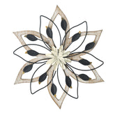 Remenna whitewash flowers wall decor with layered metal petals adds dimension to living spaces.