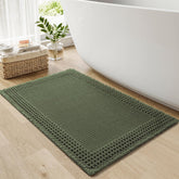 RESARE Christmas waffle bath mat with tassels adds cozy texture to the bathroom.
