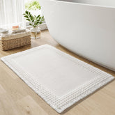 RESARE waffle bath mat with tassels adds boho style and comfort to your bathroom