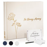 Revery funeral guest book cover in charcoal linen for a dignified memorial presentation.