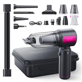 REWONDER handheld car vacuum cleaner with strong suction for deep cleaning on seats and mats.