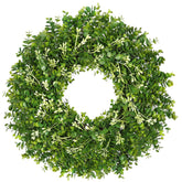RHTRJ 26-inch greenery eucalyptus boxwood wreath on front door for welcoming spring