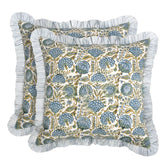 Ridhi block print asparagus green throw pillow cover front view brightens living spaces