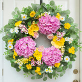 Rimalo 24in spring summer wreath for front door adds welcoming curb appeal.