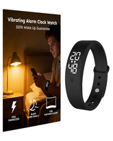 RITHEM vibrating alarm wristband on the wrist, delivering a powerful silent wake-up cue.