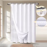 River Dream waffle 3-in-1 shower curtain set, water-repellent fabric for a stylish bath.