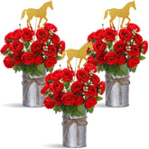 Rivvlive Derby Day centerpieces with three vases for race-day tables