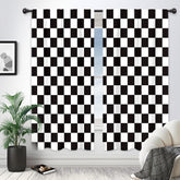 Riyidecor checkered curtains in black and white for teen rooms and privacy.