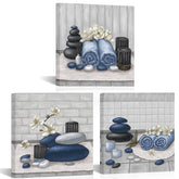 RnnJoile Zen Stone Orchid spa canvas wall art for bathroom serenity