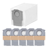 roborock six-pack dust bags in packaging showing full compatibility range